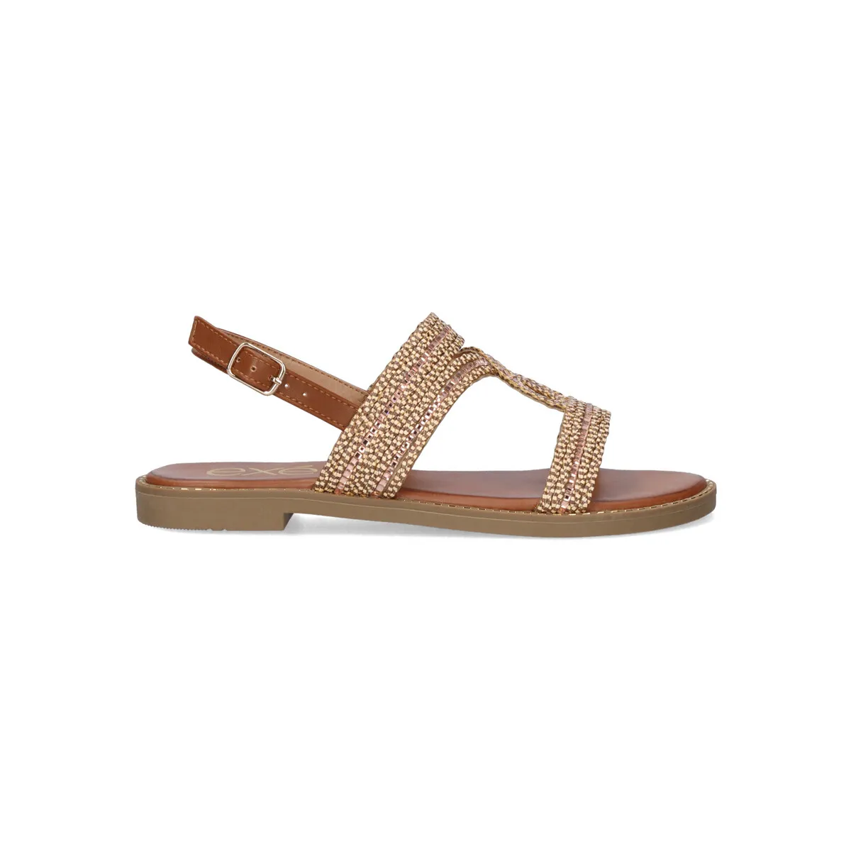 SANDALIA PLANA P3375-152 STRASS GOLD
